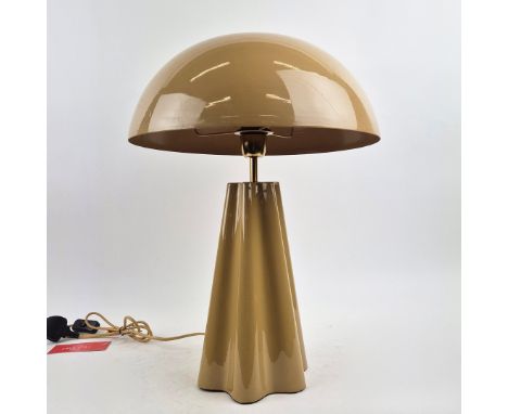 TABLE LAMP, 1970S ITALIAN STYLE. mushroom form, mustard coloured finish, 55cm H approx.