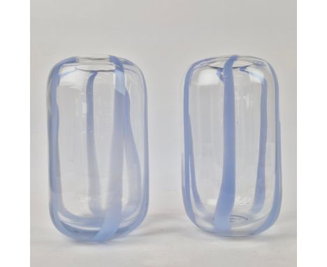 MURANO GLASS VASES (2). a pair, 28cm H.