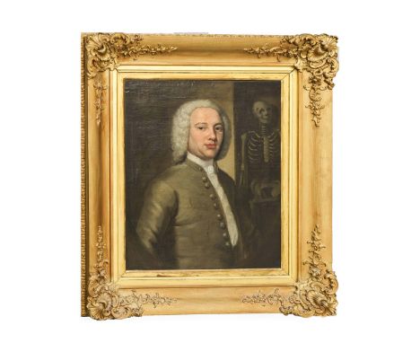 MICHAEL DAHL (1659–1743). Follower of. PORTRAIT OF AN ANATOMIST WITH SKELETON. oil on canvas, James Bourlet &amp; Sons Ltd la