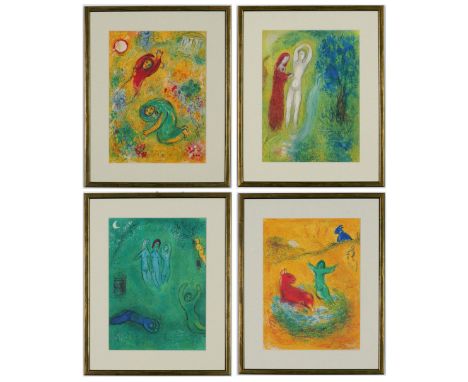 MARC CHAGALL. A SET OF FOUR DAPHNIS &amp; CHLOE OFF SET LITHOGRAPHS. 31.5cm x 23cm each.&nbsp;(Subject to ARR - see Buyers Co