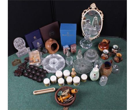 Mixed lot to include Royal Doulton Doll, Royal Worcester, decanter, spice pots, etc. (large qty in 3 boxes)