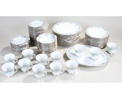 Noritake blue tide dinner service, to include 86 pieces consisting of dinners plates, desert plates, tea plates, bowls, sauce