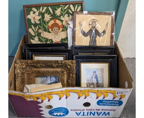 Assorted furnishing prints, tapestry panels, frames etc.  (B.P. 21% + VAT)