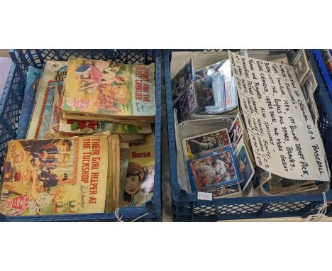 Collection of original USA Baseball Cards to include: Topps, together with another tray of Schoolgirls Picture Library, Mandy