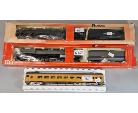 Three Rivarossi HO locomotives to included: 1930 Chair Coach, 1254 Locomotive Union Pacific etc. All in original distressed b