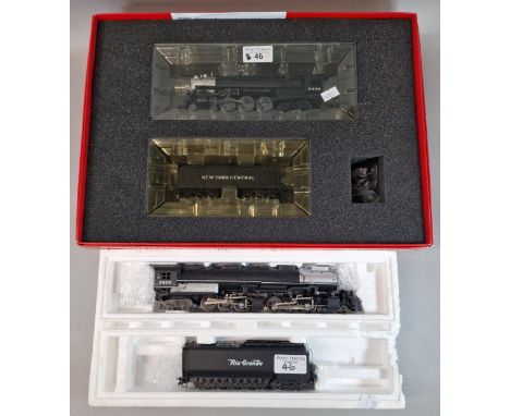 OO Gauge Rivarossi Hudson 4-6-4 steam loco marked New York Central and another Rivarossi Rio Grande locomotive, both in origi