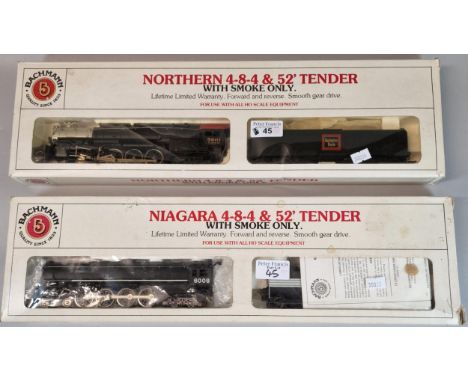 Two Bachmann tenders and locomotives to include: Northern and Niagara, both in original boxes, for use with all HO scale equi