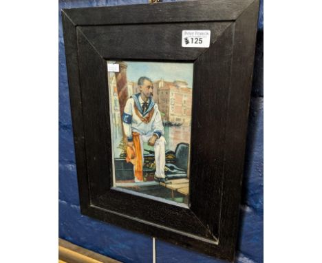 H Randolph Rose (British fl. 1880-1907), portrait of a Venetian Gondolier, signed. Watercolours. 23x15cm approx.  (B.P. 21% +