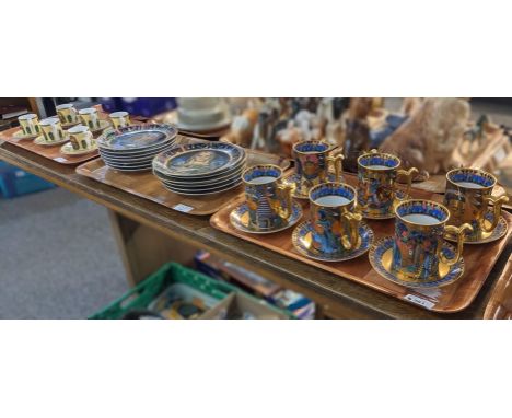 Compton and Woodhouse 'The Wonders of the Nile' mugs and saucers, together with limited edition Egyptian collector's plates a