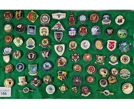 A collection of enamel bowling badges to include: World Championships 1972, London Secretaries Association, etc. (B.P. 21% + 