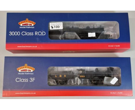 Two Bachmann Branch-Line Model Railways scale 1:76 locomotives to include: Class 3F LMS Black and  Class Rod 3023 Black Early