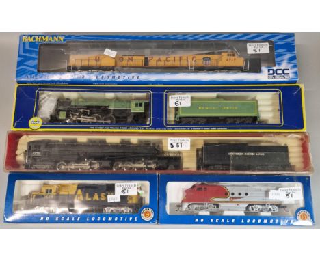 Collection of Bachmann HO scale locomotives in original boxes to include: Alaska, Union Pacific, together with Rivarossi 1248