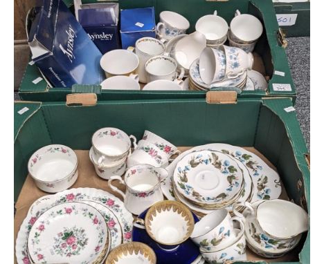 Two boxes of floral teaware to include: Royal Stafford, Duchess, Colclough etc. (2) (B.P. 21% + VAT)