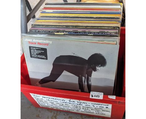Collection of vinyl LPs to include: Bob Dylan, Motown Chart Busters, Elvis Costello, Phil Colins, Chris Rea, Elton John, Tina