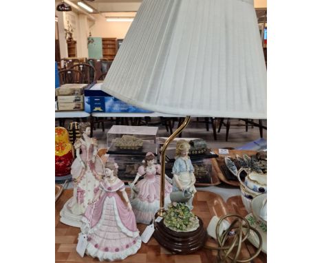 Coalport bone china figurine 'Turn of the Century Evening Ball' together with two other similar figurines un-marked and figur
