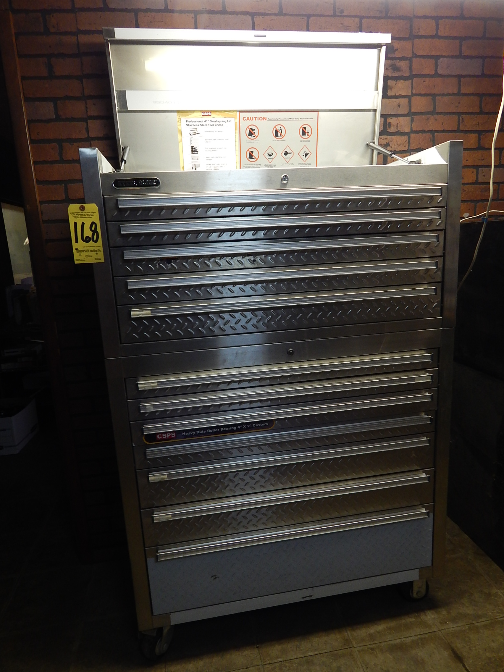 Steel Glide 12Drawer Roll Around Tool Chest, 41 In. LR, 8 In. FB, 61