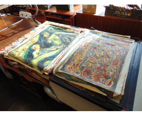 A portfolio of approx. 37 oils on canvas, R Pollio