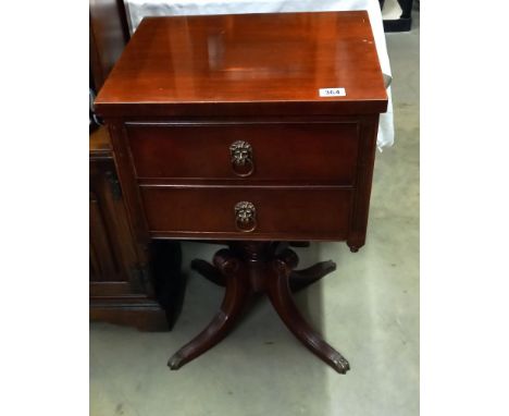 A vintage mahogany 2 drawer sofa chest 45cm x 37cm x height 69cm COLLECT ONLY 