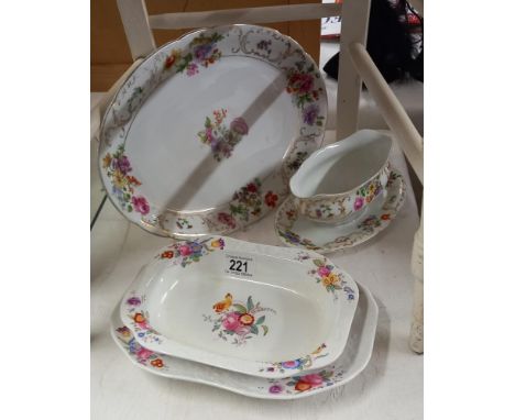 2 Spode plates/dishes and a meat platter and gravy/sauce vessel on saucer