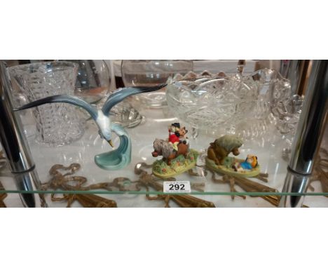 2 Thelwell pony figures and a Goebel gull