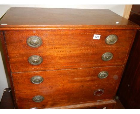 A Victorian mahogany inlaid commode&nbsp; A/F, COLLECT ONLY.