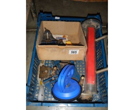 A mixed lot of tools etc.,