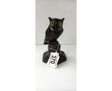 A 1930's spelter owl lighter