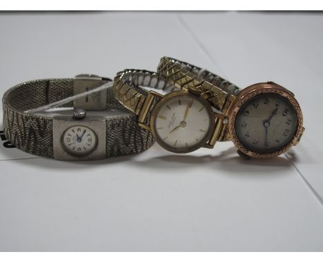 A 9ct Gold Cased Ladies Wristwatch, the James Walker London signed dial with black Arabic numerals, within plain case, London
