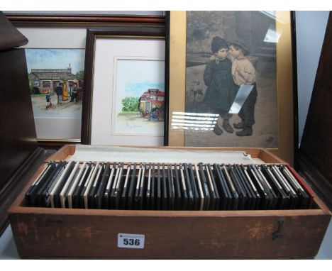 Two Graphite Signed Prints After Terry Gorman: 'Martins Garage' 66/95 and 'Filey Tour Bus' 27/95, 15 x 26cm; a further print 