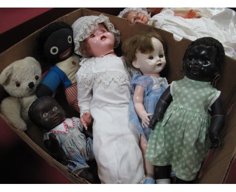 A Small Quantity of Mid XX Century Dolls and Soft Toys, by BND, Chad Valley among others, all showing signs of wear.