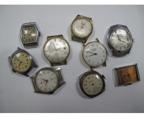 Orion, Teka, Kelton and Other Vintage Wristwatch Heads, (damages/no straps).
