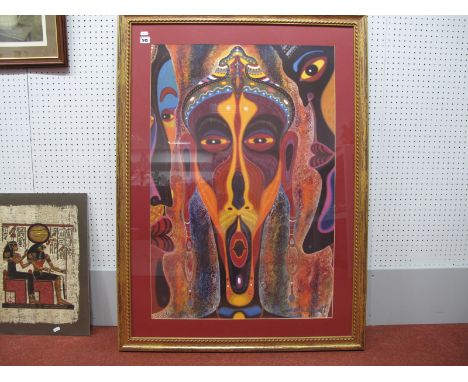 A Robert D Bassett (Bermudian Artist), Grandpa's Art, colour print, signed 90 x 60cm.