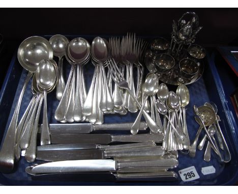 A Walker Hall, Sheffield Cutlery, knives, forks, ladle etc, egg cruet:- One Tray