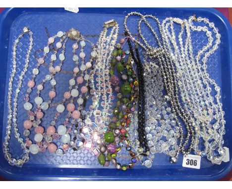 Vintage and Later Bead Necklaces:- One Tray