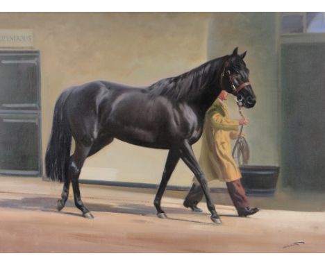 Frank Wootton (1914-1998),
oil on canvas, portrait of the race horse "Stupendous", 1967 winner of the Whitney Stakes, Saratog