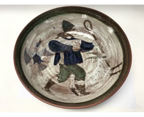 A David and Hermia Boyd dish depicting a goat herder. In 1956 David and Hermia Became widely known as leading Australian pott