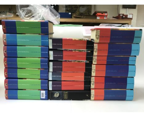 A large collection of Harry Potter hardback first edition novels (some paperbacks).