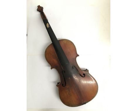 A good antique German violin by Louis Lowendahl of Dresden circa 1890-1900, a useful silver mounted antique violin bow, proba