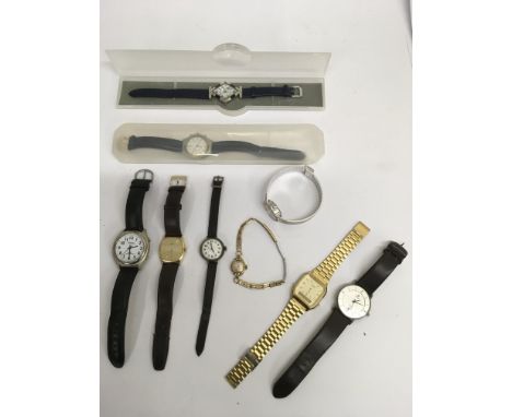 Nine various watches including a gent's Casio