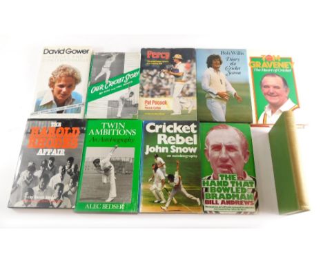 Various sporting biographies, Harold Rhodes First Edition 1987, various others to include Bob Willis Diary of Cricket Season,