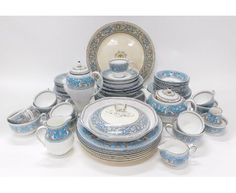 A Wedgwood Florentine part dinner service, to include teapot 18cm high, plates, side plates, dishes, other associated pieces,