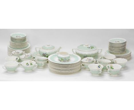 A comprehensive Wedgwood Corinthian Hampton Court pattern dinner service, to include serving plates, 38cm wide, soup tureens,