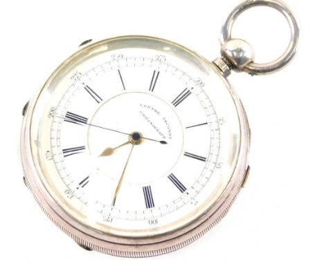 An Edward VII silver cased chronometer, the enamel dial with Roman Numerals, the movement engraved London and Liverpool, esta