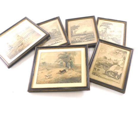 After Dodd. Hunting prints, coursing, etc., lithographs, various other hunting lithographs, 21cm x 17cm. (a quantity) 