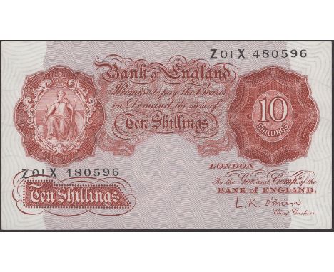 Bank of England, Leslie K. O’Brien, 10 Shillings, 21 November 1955, serial number Z01X 480596, uncirculated EPM B271 £100-£15