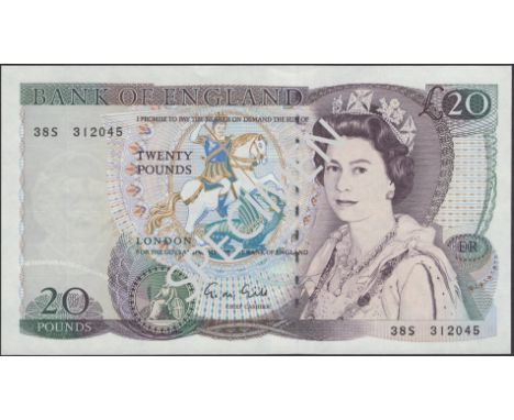 Bank of England, George M. Gill, £20, 1 March 1988, serial number 38S 312045, uncirculated  EPM B355 £80-£100