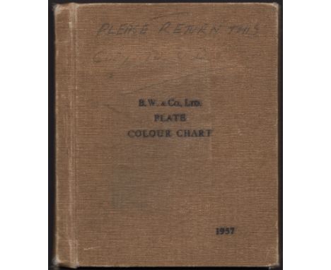 A Bradbury Wilkinson booklet, titled PLATE COLOUR CHART and containing 25 engraved landscapes after the famous painting of Th