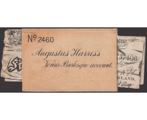 Augustus Harris’s Venus Burlesque account, a remarkable pamphlet in the form of an account book bulging with £5 notes and £50