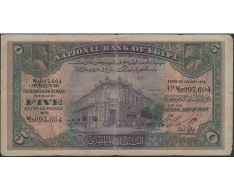 National Bank of Egypt, £5, 4 January 1925, serial number M/13 097604, Hornsby signature, very good to fine TBB B117a, Pick 1