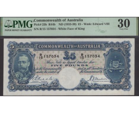Commonwealth of Australia, £5, ND (1933-9), serial number R/15 157034, Riddle and Sheenan signatures, minor repairs, in PMG h